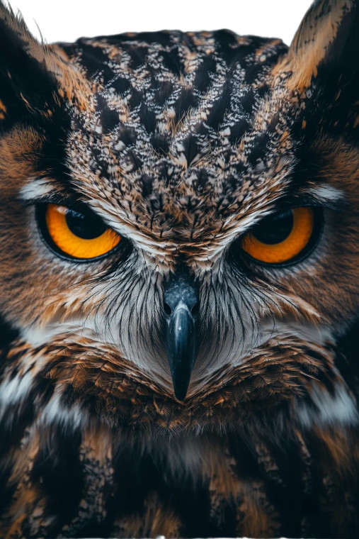 Owl Close-Up Vinyl Car Decal Sticker – Waterproof & UV-Resistant 8"