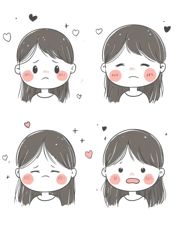 Emotional Cartoon Girl V2 Vinyl Car Decal Sticker – Waterproof & UV-Resistant 8"