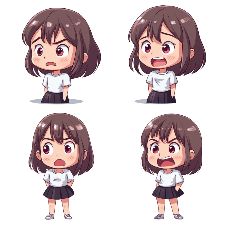 Cute Girl Poses Vinyl Car Decal Sticker – Waterproof & UV-Resistant 8"