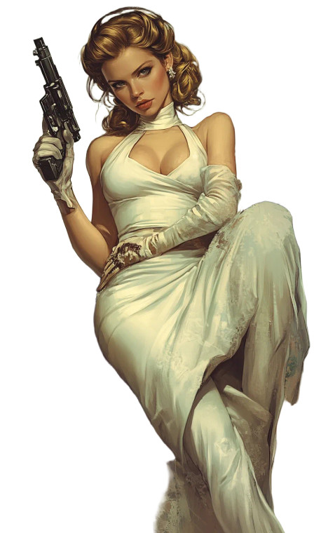 Leia With Laser Gun Vinyl Car Decal Sticker – Waterproof & UV-Resistant 8"