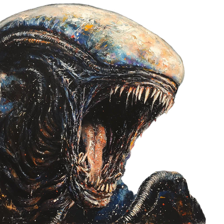 Alien Xenomorph Scream Vinyl Car Decal Sticker – Waterproof & UV-Resistant 8"