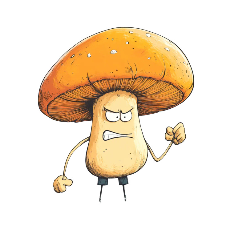 Orange Mushroom Character V2 Vinyl Car Decal Sticker – Waterproof & UV-Resistant 8"