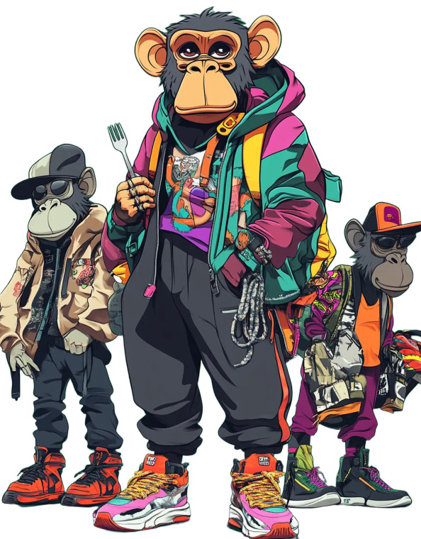 Hip-Hop Monkey Vinyl Car Decal Sticker – Waterproof & UV-Resistant 8"