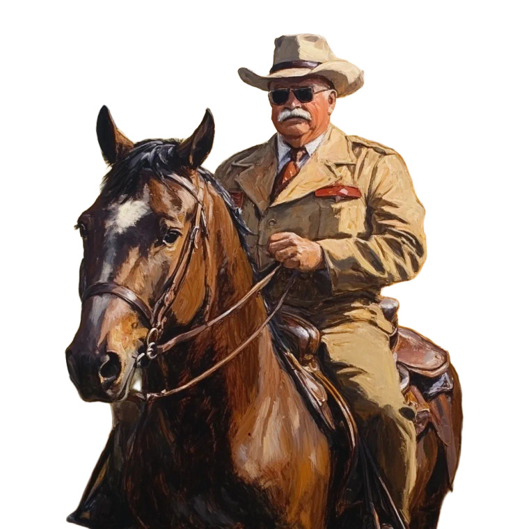 Teddy Roosevelt Vinyl Car Decal Sticker – Waterproof & UV-Resistant 8"