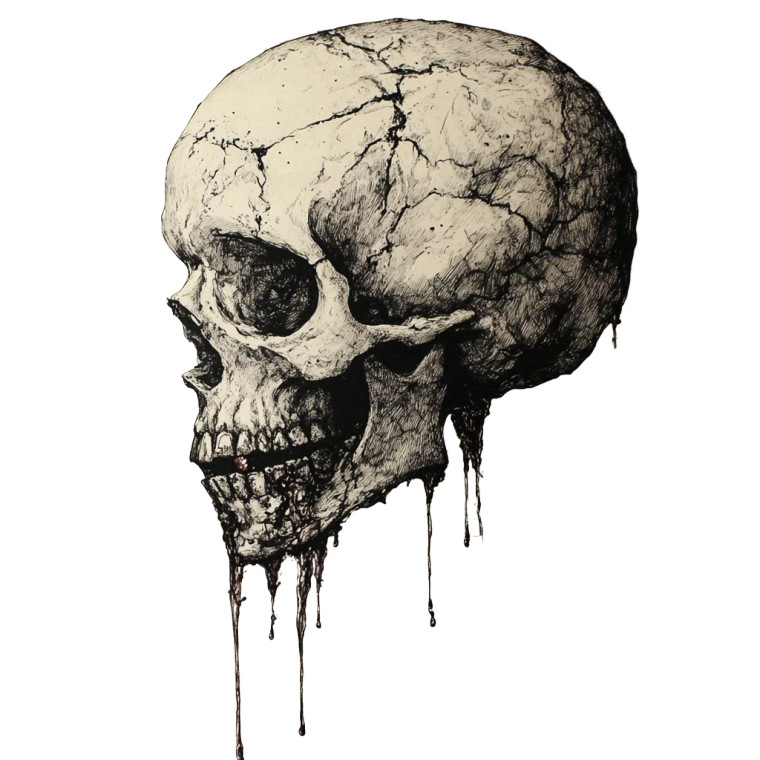 Semi-Realistic Skull Vinyl Car Decal Sticker – Waterproof & UV-Resistant 8"