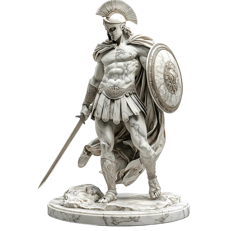 Ares Marble Statue Vinyl Car Decal Sticker – Waterproof & UV-Resistant 8"