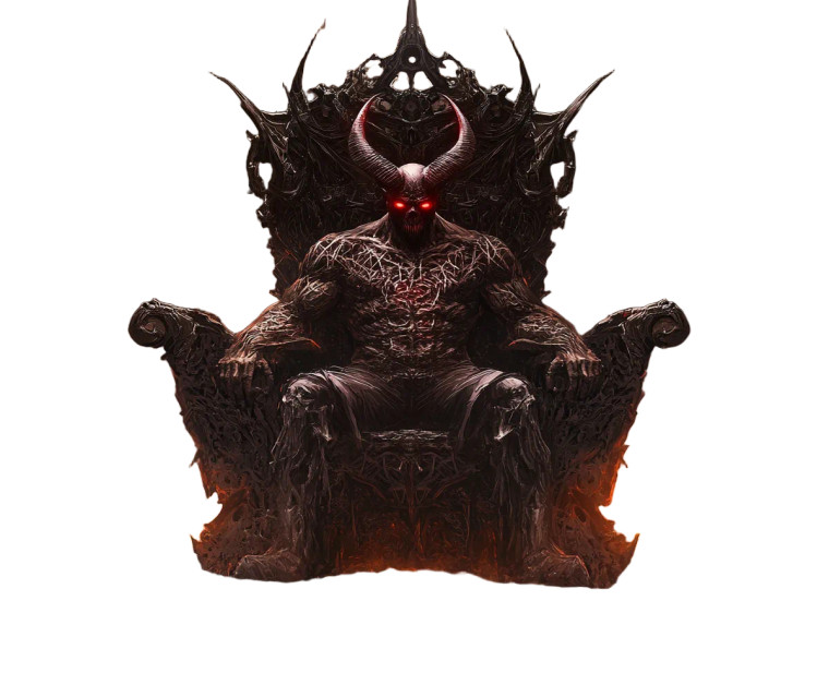 Satanic Throne Figure Vinyl Car Decal Sticker – Waterproof & UV-Resistant 8"