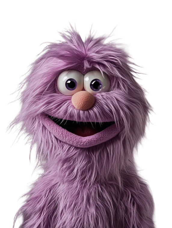 Hairy Purple Character Vinyl Car Decal Sticker – Waterproof & UV-Resistant 8"