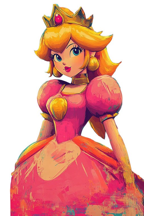 Princess Peach Poster Vinyl Car Decal Sticker – Waterproof & UV-Resistant 8"