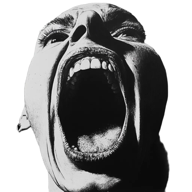 Screaming Mouth V2 Vinyl Car Decal Sticker – Waterproof & UV-Resistant 8"