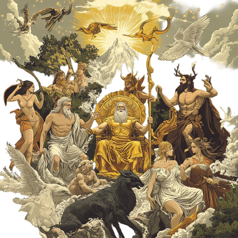 Twelve Olympian Gods Vinyl Car Decal Sticker – Waterproof & UV-Resistant 8"