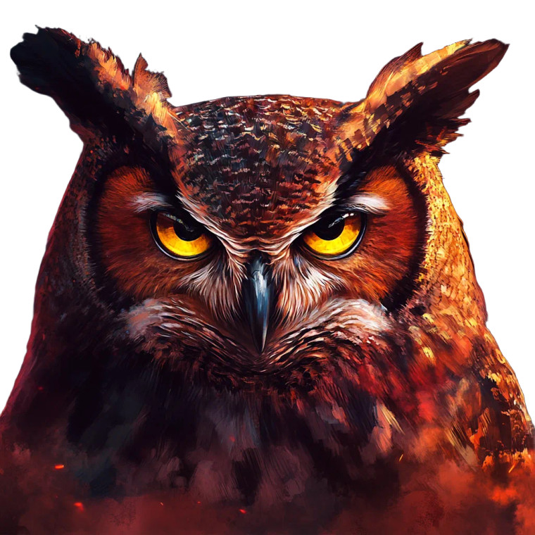 Angry Wise Owl Vinyl Car Decal Sticker – Waterproof & UV-Resistant 8"