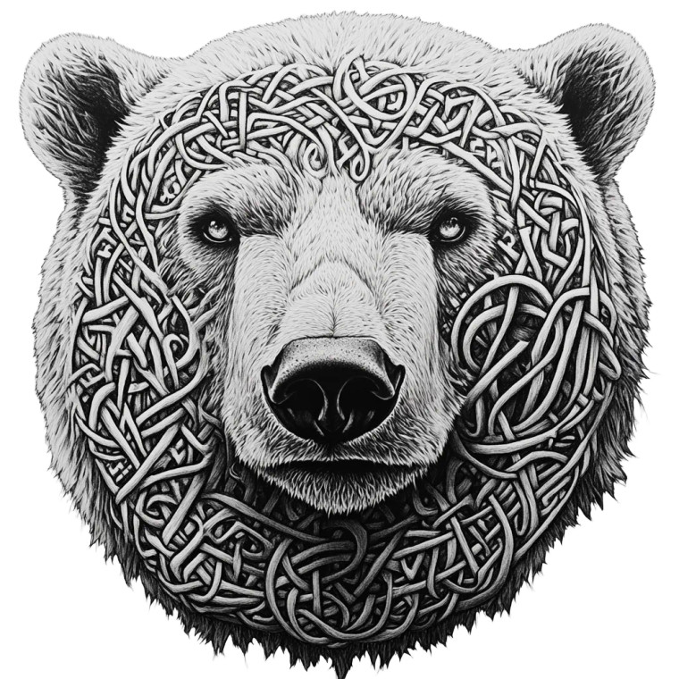 Viking Bear Runes Vinyl Car Decal Sticker – Waterproof & UV-Resistant 8"