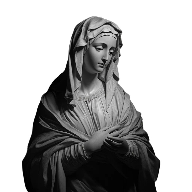 Mary In Michelangelo Style Vinyl Car Decal Sticker – Waterproof & UV-Resistant 8"