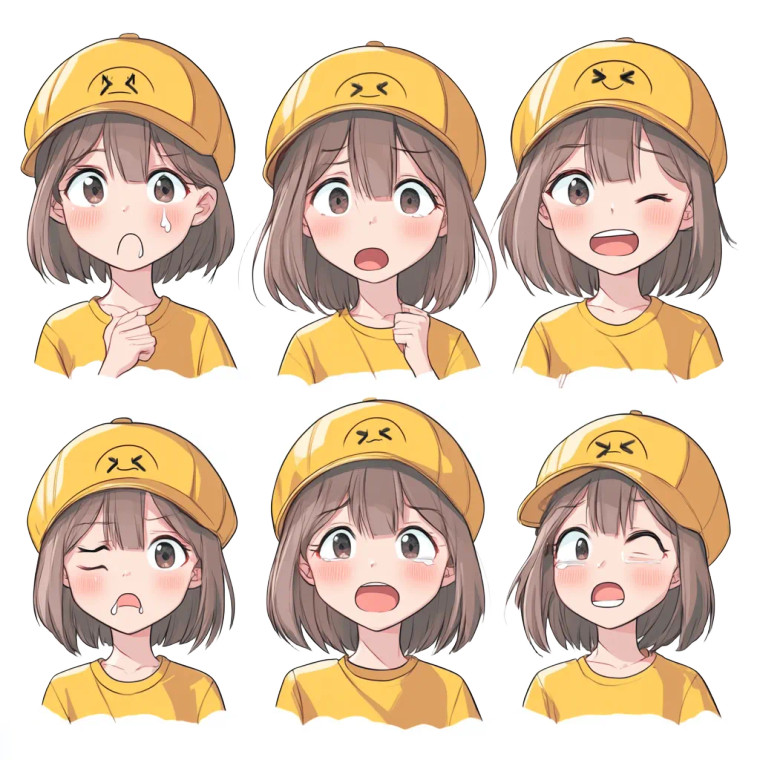 Expressive Girl Emojis Vinyl Car Decal Sticker – Waterproof & UV-Resistant 8"