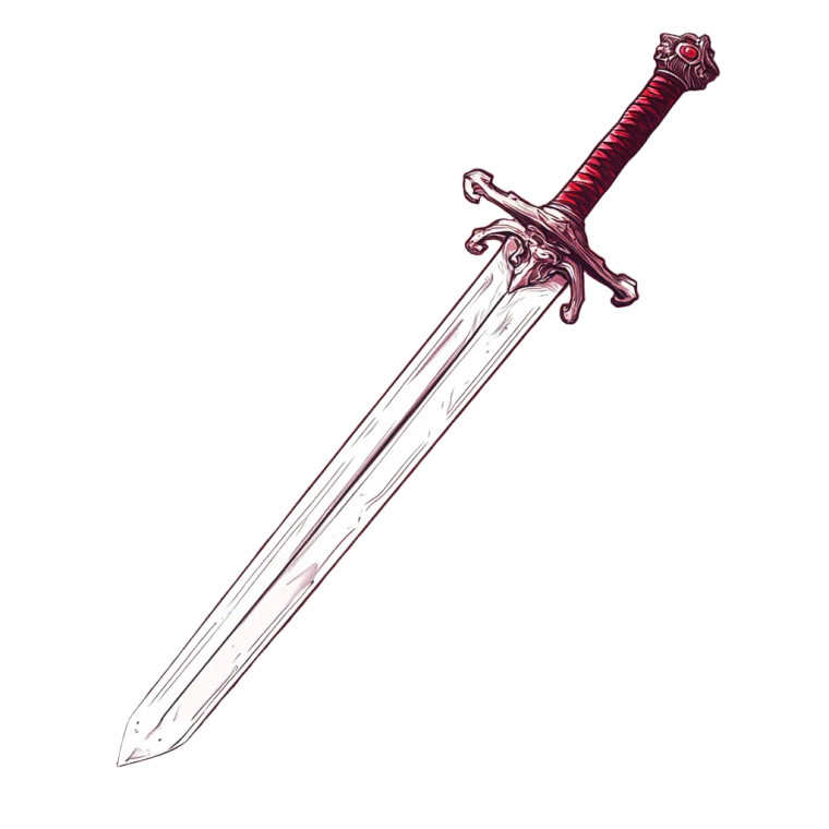 Male Sword Icon Vinyl Car Decal Sticker – Waterproof & UV-Resistant 8"