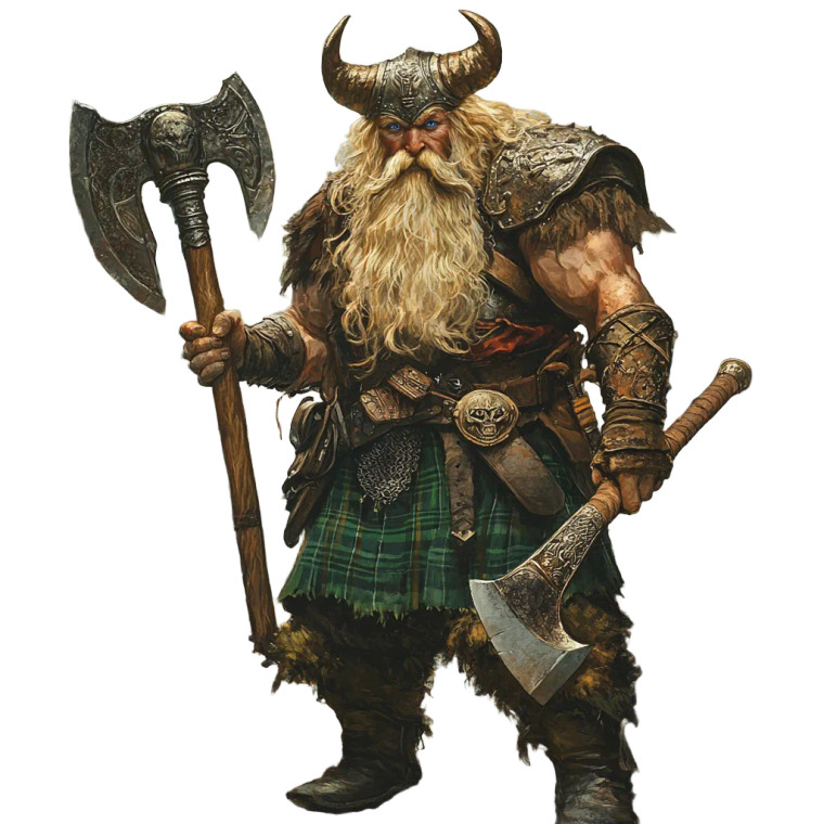 Muscular Dwarf Warrior V2 Vinyl Car Decal Sticker – Waterproof & UV-Resistant 8"