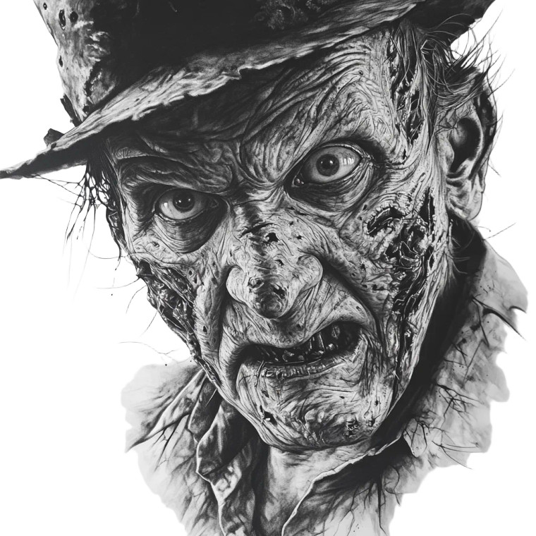 Freddy Krueger Tattoo Vinyl Car Decal Sticker – Waterproof & UV-Resistant 8"