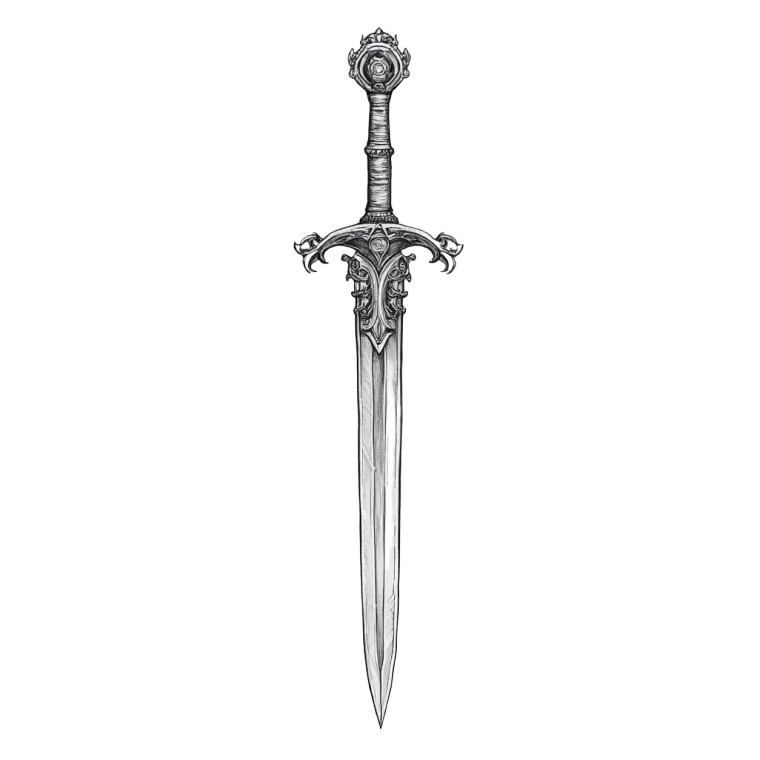 Sword Tattoo Design Vinyl Car Decal Sticker – Waterproof & UV-Resistant 8"