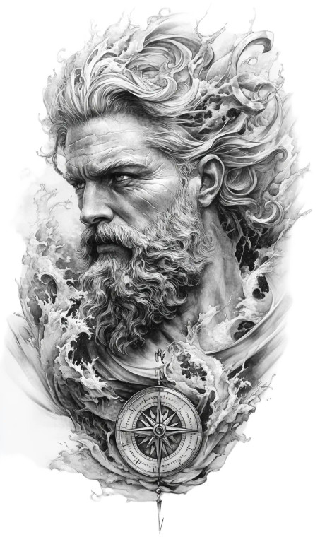 Greek God Tattoo Vinyl Car Decal Sticker – Waterproof & UV-Resistant 8"