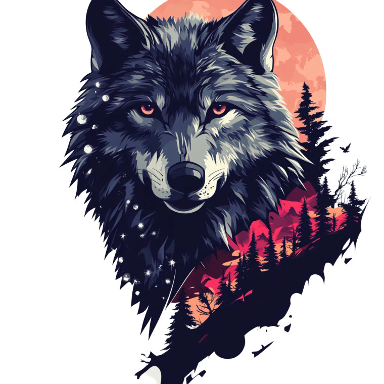Wolf Design Concept Vinyl Car Decal Sticker – Waterproof & UV-Resistant 8"