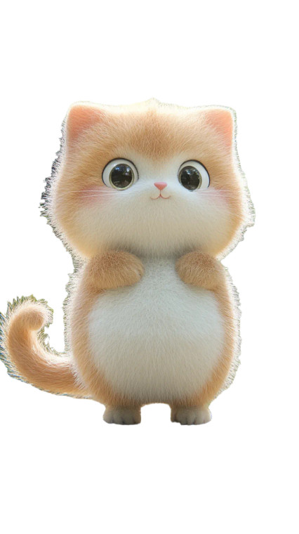 Fluffy Forest Cat Vinyl Car Decal Sticker – Waterproof & UV-Resistant 8"