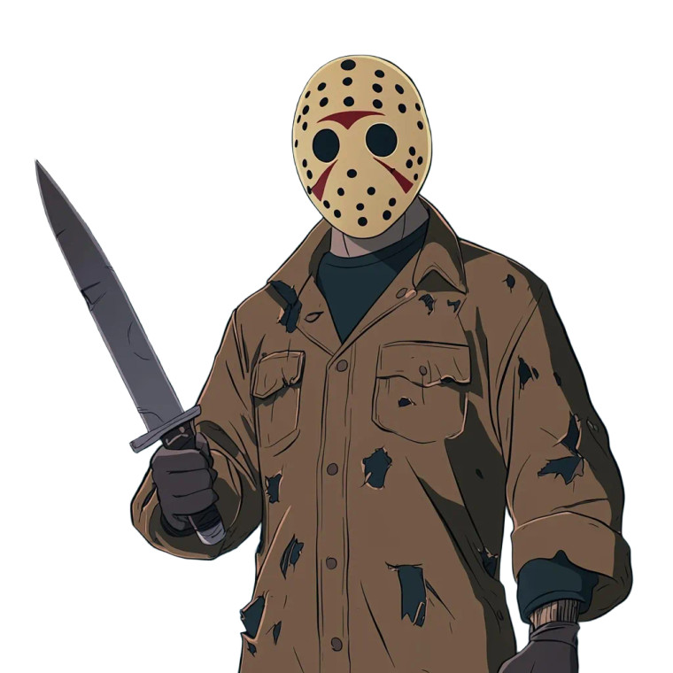 Cartoon Jason Voorhees Vinyl Car Decal Sticker – Waterproof & UV-Resistant 8"