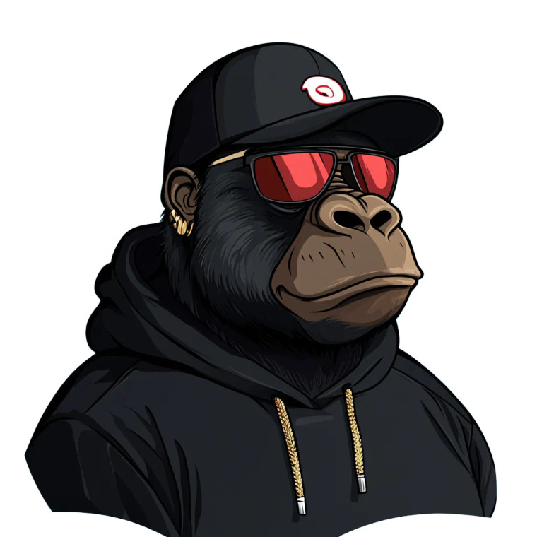 Chaotic Cartoon Gorilla Vinyl Car Decal Sticker – Waterproof & UV-Resistant 8"