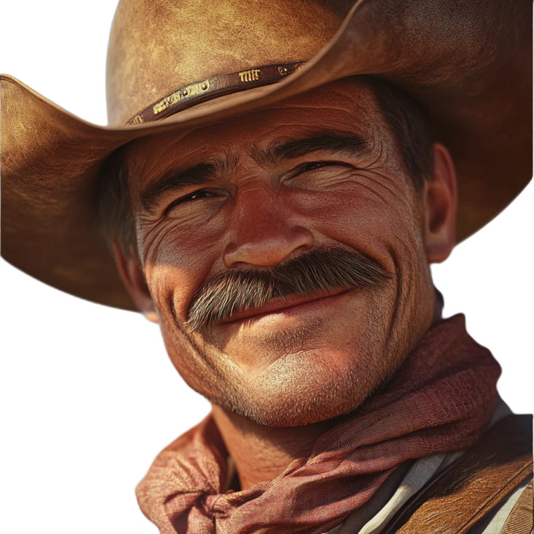 Cowboy Portrait Vinyl Car Decal Sticker – Waterproof & UV-Resistant 8"