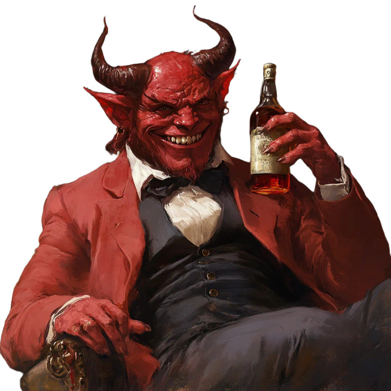 Merry Demon Whiskey Vinyl Car Decal Sticker – Waterproof & UV-Resistant 8"