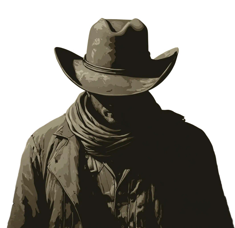 Old Western Cowboy Vinyl Car Decal Sticker – Waterproof & UV-Resistant 8"