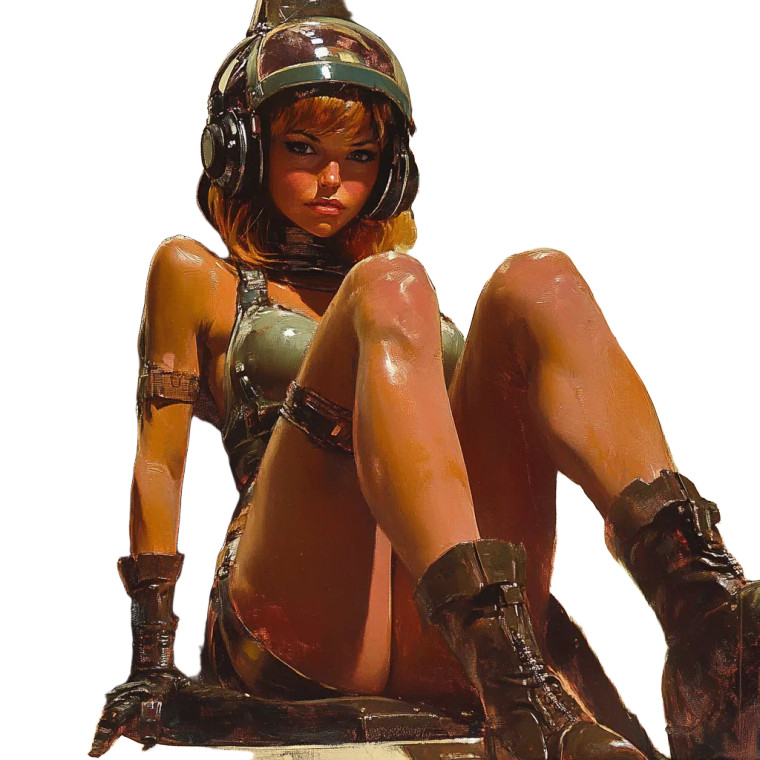 Futuristic Female Vinyl Car Decal Sticker – Waterproof & UV-Resistant 8"