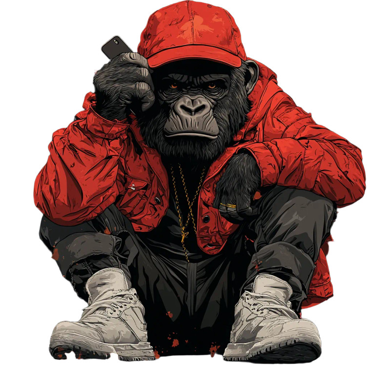 Angry Gorilla Design Vinyl Car Decal Sticker – Waterproof & UV-Resistant 8"