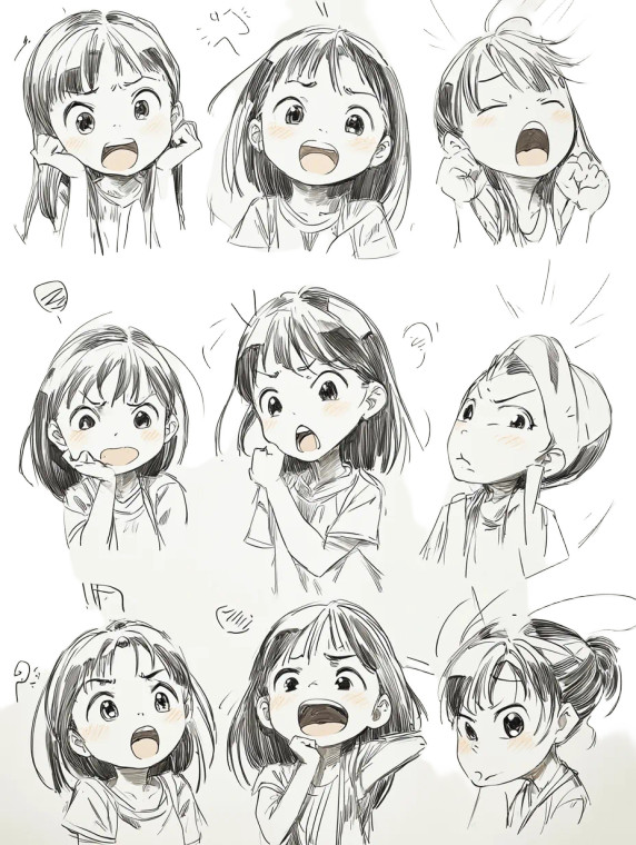 Expressive Cartoon Girl Vinyl Car Decal Sticker – Waterproof & UV-Resistant 8"