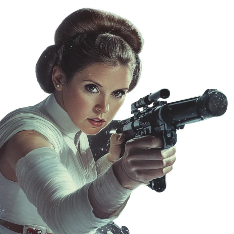 Princess Leia Fights Vinyl Car Decal Sticker – Waterproof & UV-Resistant 8"