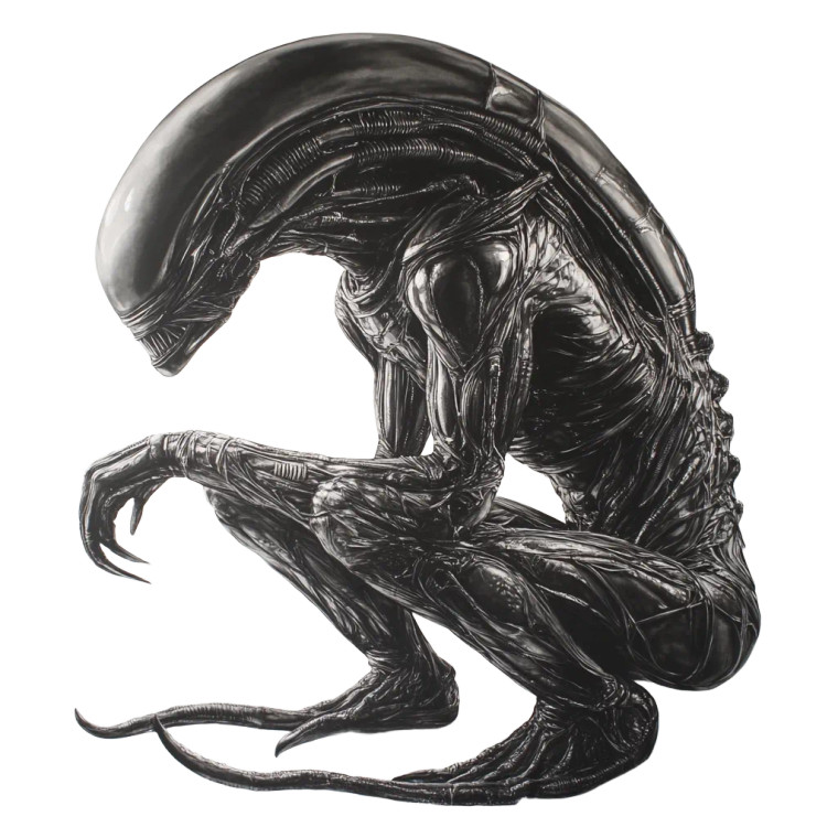 Xenomorph Squatting Vinyl Car Decal Sticker – Waterproof & UV-Resistant 8"