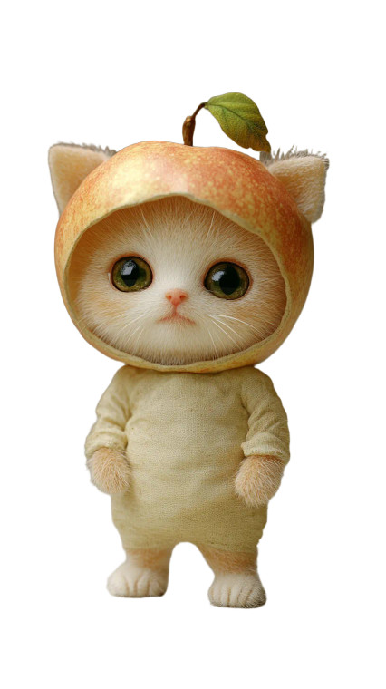 Apple Kitten Vinyl Car Decal Sticker – Waterproof & UV-Resistant 8"