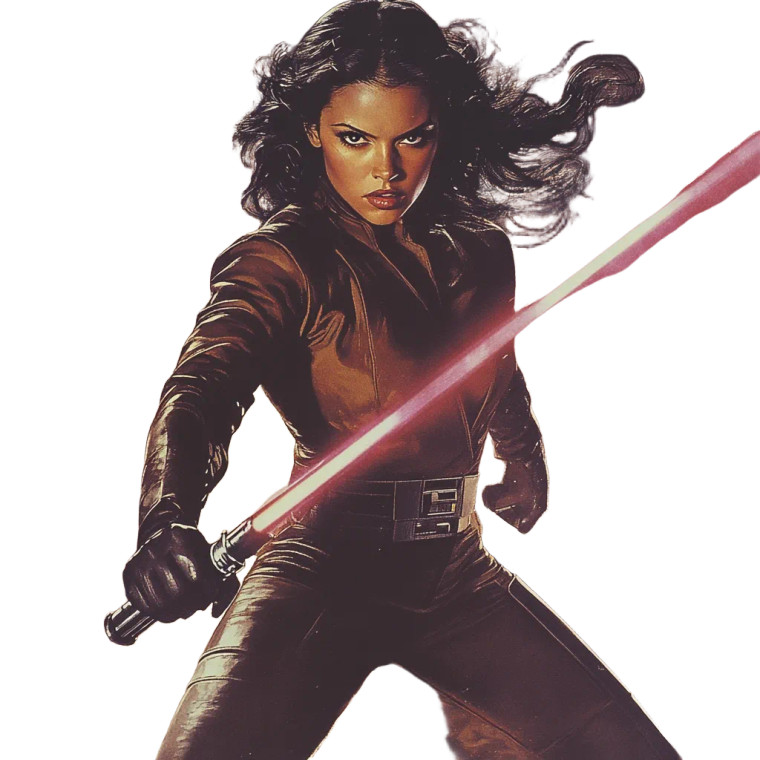 Dark Jedi Woman Vinyl Car Decal Sticker – Waterproof & UV-Resistant 8"