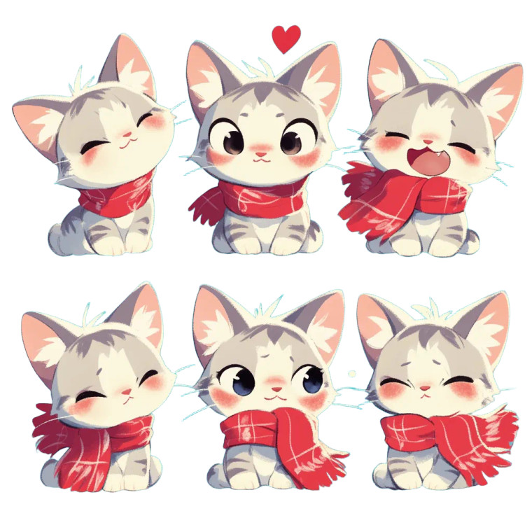 Cute Kitten Grid Vinyl Car Decal Sticker – Waterproof & UV-Resistant 8"