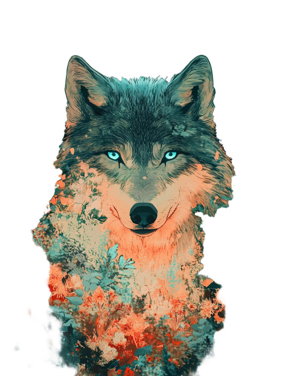 Mystical Wolf Forest Vinyl Car Decal Sticker – Waterproof & UV-Resistant 8"