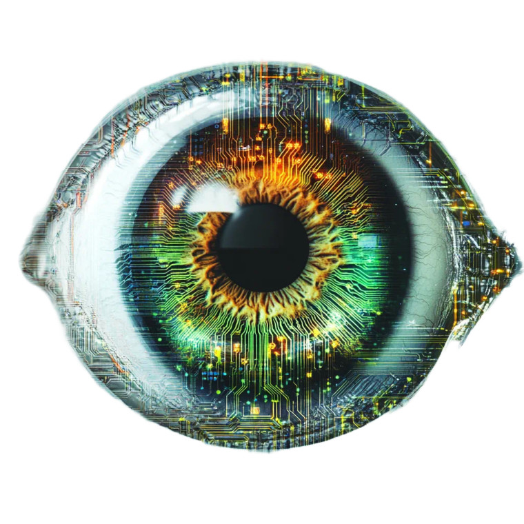 Digital Surveillance Eye Vinyl Car Decal Sticker – Waterproof & UV-Resistant 8"