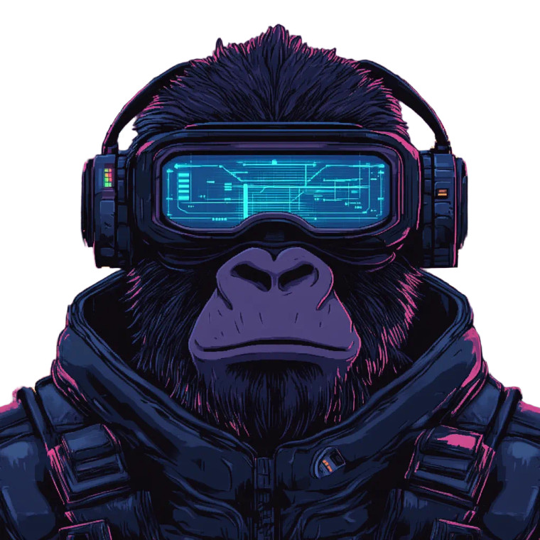 Cyberpunk Vr Gorilla Vinyl Car Decal Sticker – Waterproof & UV-Resistant 8"