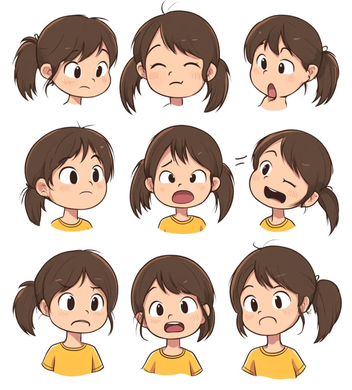 Chibi Character Sheet V3 Vinyl Car Decal Sticker – Waterproof & UV-Resistant 8"