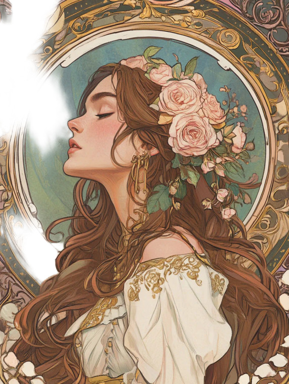 Art Nouveau Goddess Vinyl Car Decal Sticker – Waterproof & UV-Resistant 8"