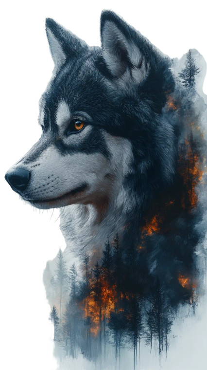 Husky Illustration Vinyl Car Decal Sticker – Waterproof & UV-Resistant 8"