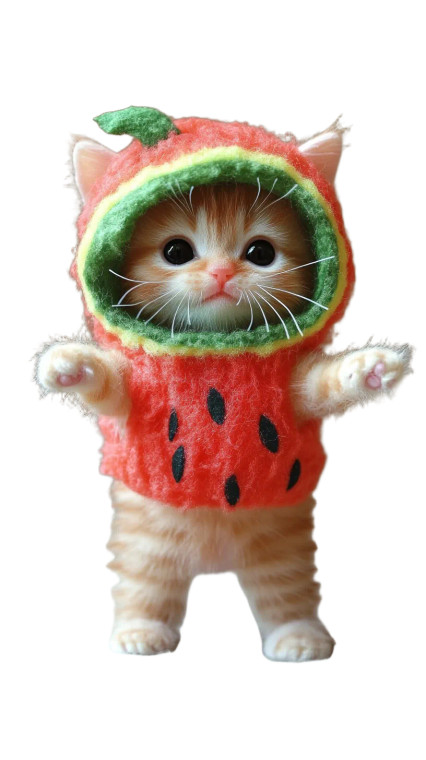 Watermelon Kitten Doll V2 Vinyl Car Decal Sticker – Waterproof & UV-Resistant 8"