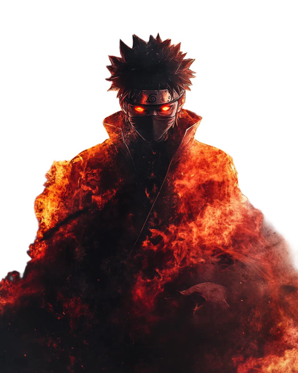 Flame Emperor Naruto Vinyl Car Decal Sticker – Waterproof & UV-Resistant 8"