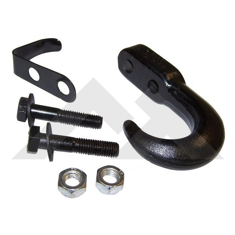 Heavy Duty 10,000 lb Tow Hook | Fits Jeep: CJ7, Scrambler | Steel, Painted Black