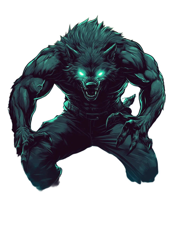 Muscular Wolf Man V2 Vinyl Car Decal Sticker – Waterproof & UV-Resistant 8"