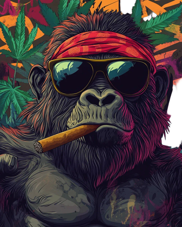 Gangster Gorilla Vinyl Car Decal Sticker – Waterproof & UV-Resistant 8"